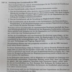 Abb. 1: Auszug aus dem Protokoll der ordentlichen Mitgliederversammlung der Deutschen Röntgengesellschaft am 5. Mai 1989 in der Stadthalle Bremen. 